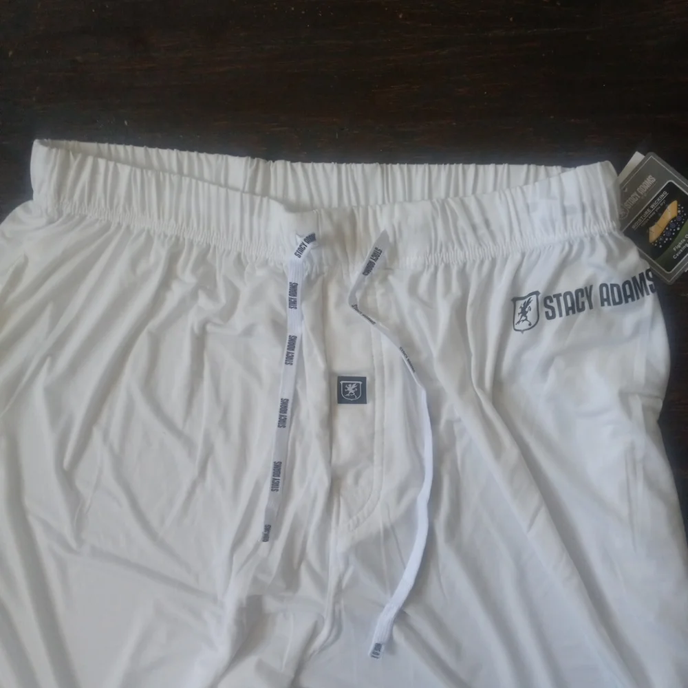 Stacy Adams Moisture Wicking Lounge Pants Color White Mens Size XL Indoor Cozy.